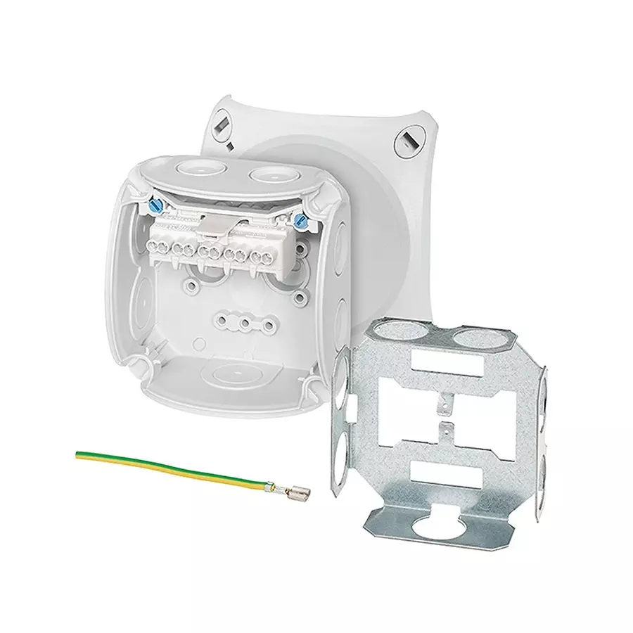 Hensel Cable Junction Box 93x93x62 mm Cable Size 0.75 - 2.5 sq.mm Grey, DK0202U