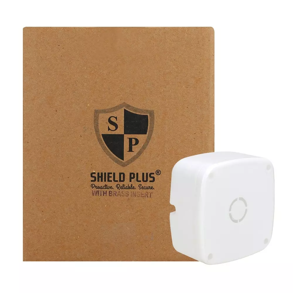 shield-plus-pvc-junction-box-surface-mount-4x4x2-inch-white-with-brass-stud-pack-of-20-pcs