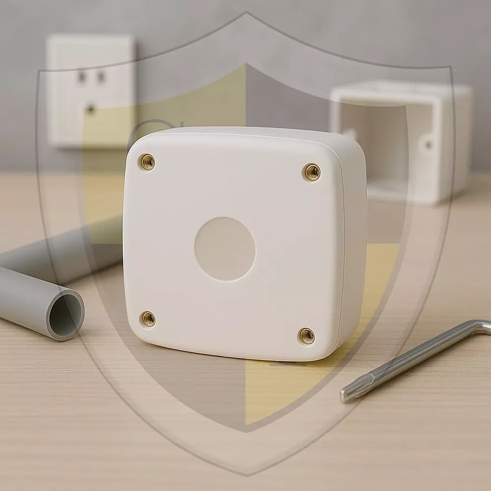 shield-plus-pvc-junction-box-surface-mount-4x4x2-inch-white-with-brass-stud-pack-of-20-pcs