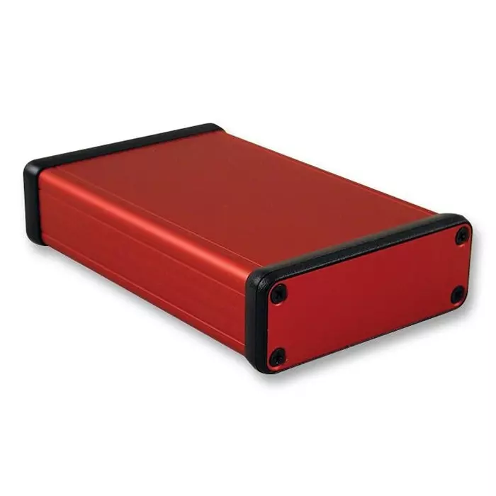 HAMMOND Metal Enclosures PCB BOX ENCLOSURE, ALUM, RED, 1455J1201RD
