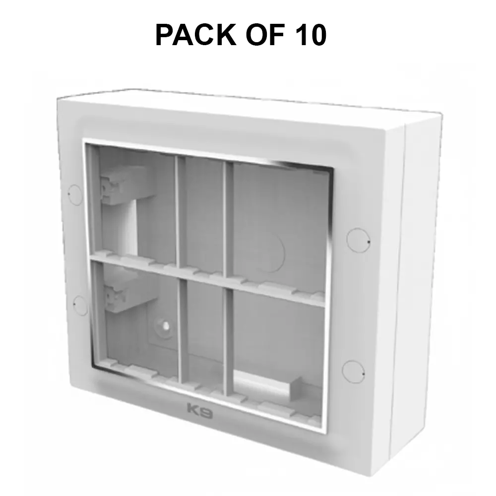 K9 Euro Vivo Chrome Gang Box 10 Module White, 9197 (Pack of 10)