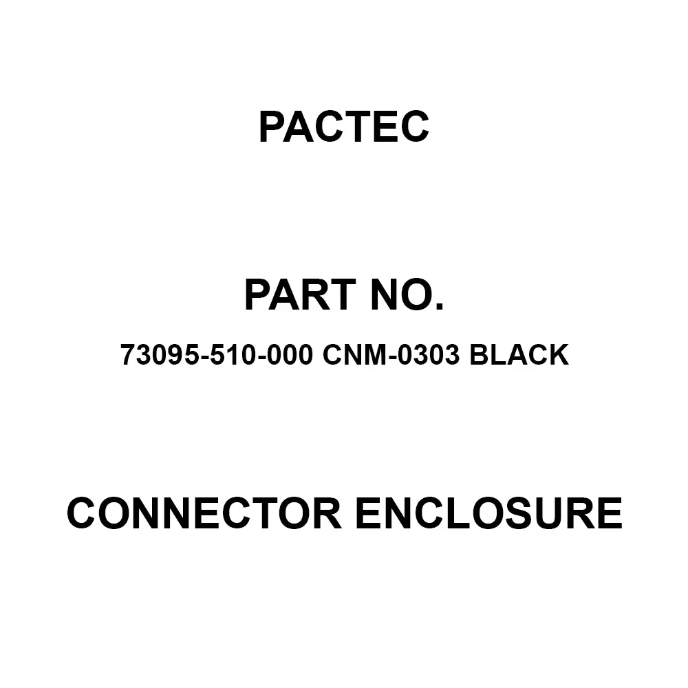 PACTEC Connector Enclosure Acrylonitrile Butadiene Styrene (ABS) 82.042 mm (3.23 Inch) Length, 73095-510-000 CNM-0303 Black