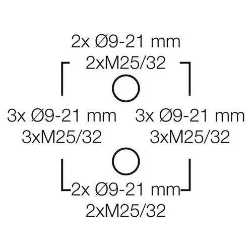 Hensel Cable Junction Box with Terminal 4-10 sq.mm Black IP66 Protection 130x180x77 mm, DK1010B (Pack of 5 Pcs)