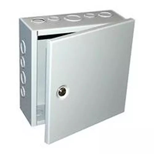 BUD INDUSTRIES Enclosure, Junction Box, Steel, Gray, JBH-4954-KO