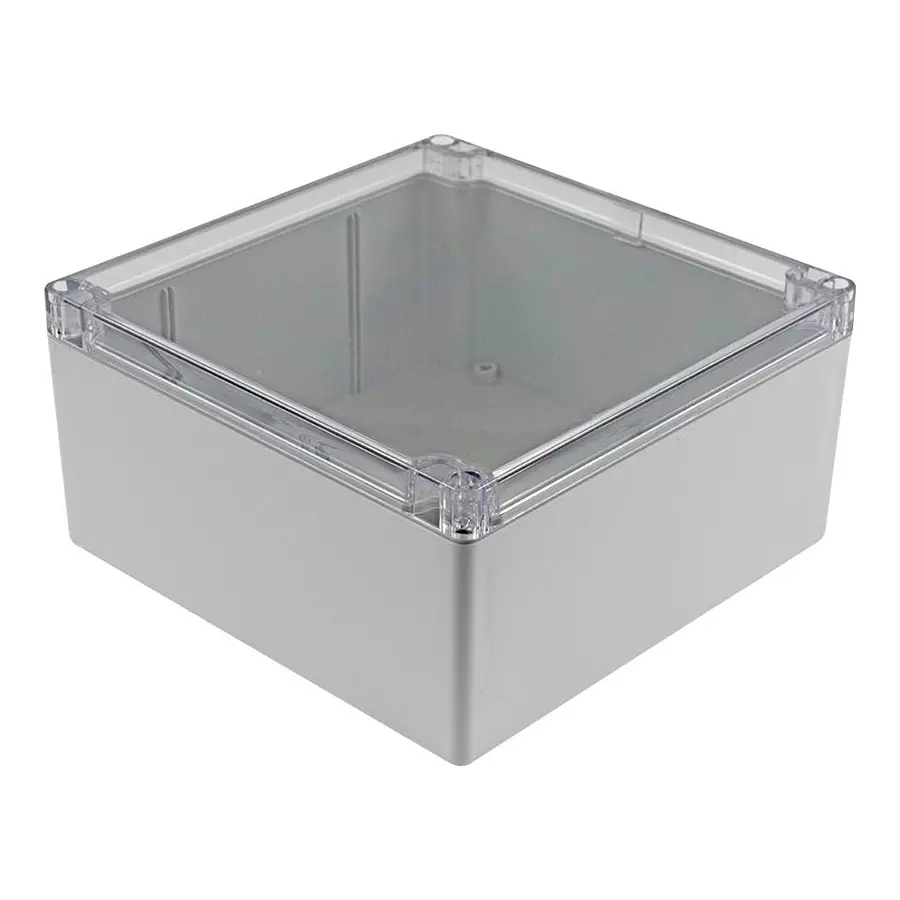 HAMMOND Small Enclosure, Pc, Grey/Clear, 1554WA2GYCL