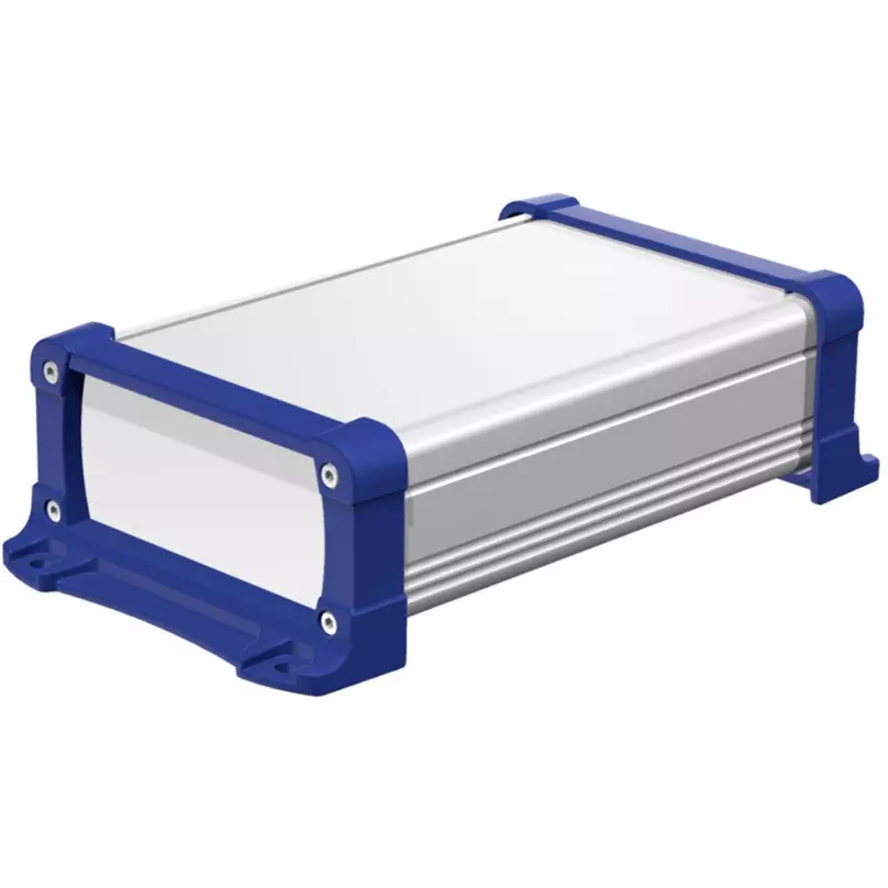 TAKACHI EXPF Series Aluminum Case with Flange Foot 113x56.5x176 mm Silver / Navy, EXPF11-6-18SN