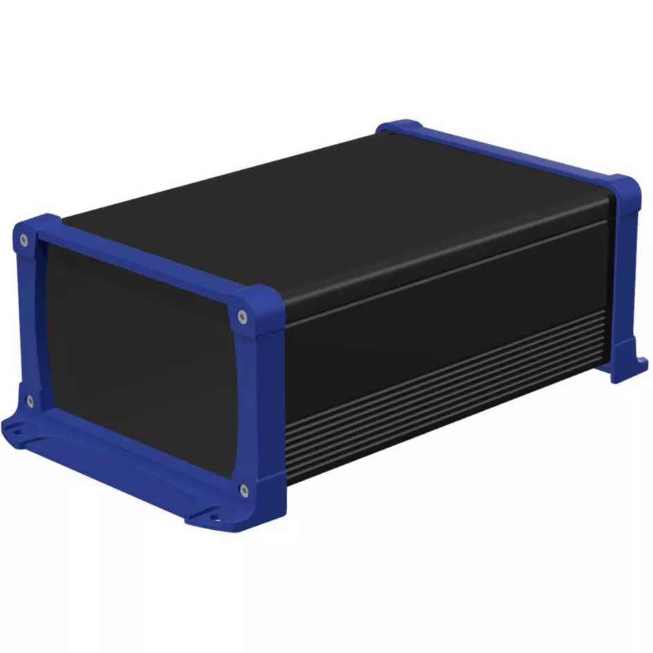 TAKACHI EXPF Series Aluminum Case with Flange Foot 195x120x300 mm Black / Navy, EXPF20-12-30BN