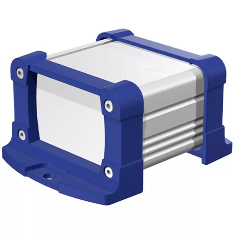TAKACHI EXPF Series Aluminum Case with Flange Foot 66x44x60 mm Silver / Navy, EXPF7-4-6SN