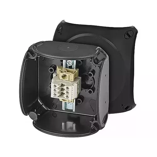 Hensel Cable Junction Box 93x93x62 mm Cable Size 0.5 - 4 sq.mm Black, RX0203T
