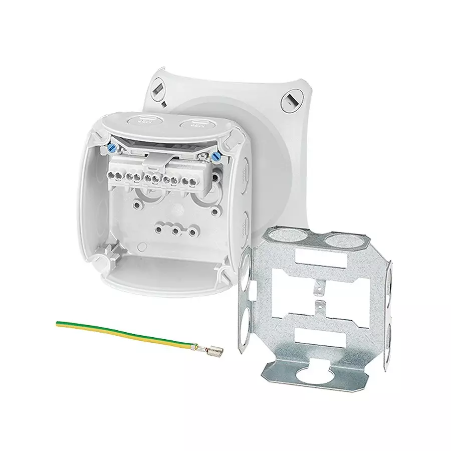 Hensel Cable Junction Box 93x93x62 mm Cable Size 0.75 - 2.5 sq.mm Grey, KF0202U