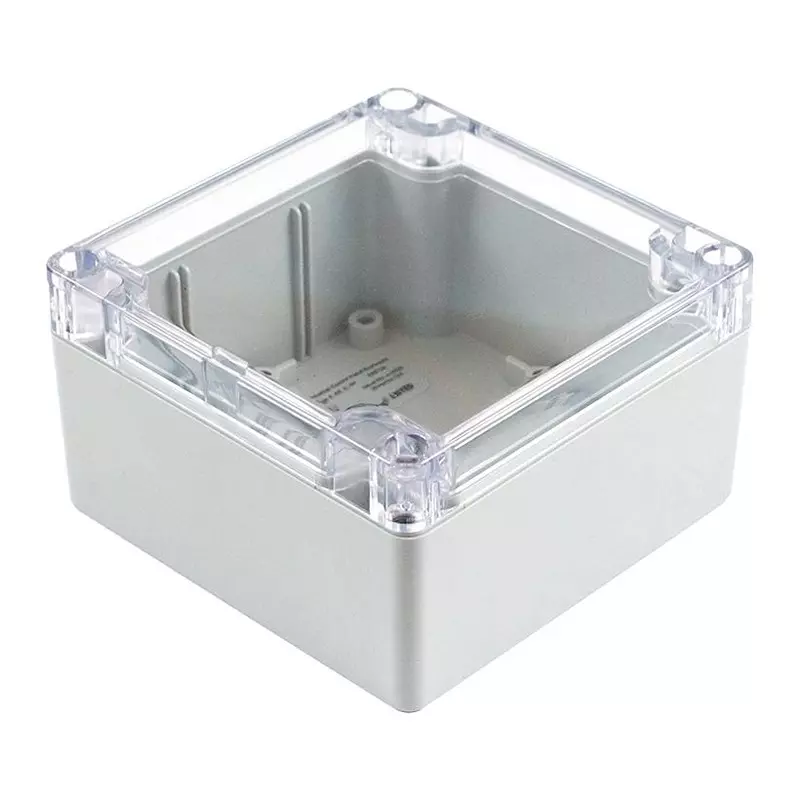 HAMMOND Small Enclosure, Pc, Grey/Clear, 1554L2GYCL
