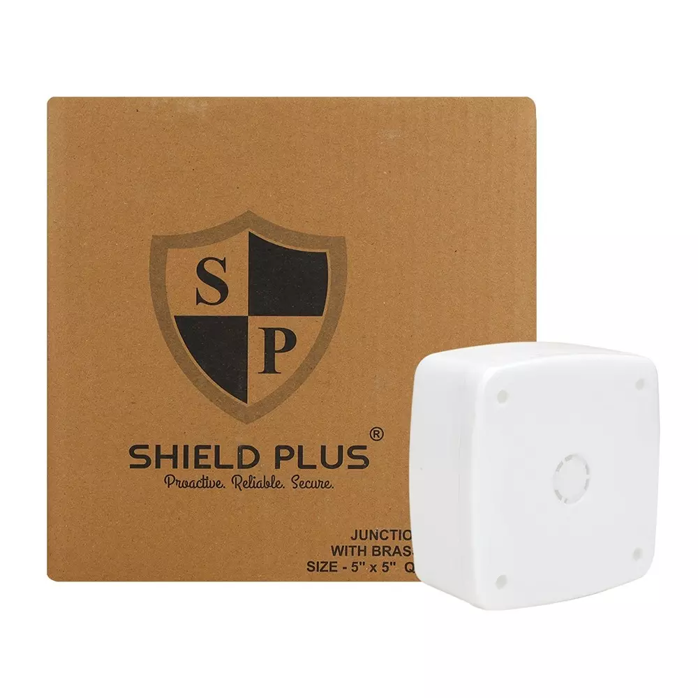 shield-plus-pvc-junction-box-surface-mount-5x5x2-inch-white-with-brass-stud-pack-of-20-pcs