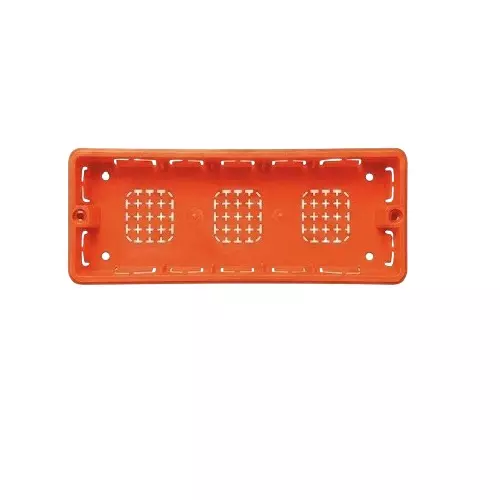 Goldmedal Curve Gang Box Flush Mounting 6 Module Red for Commecial and Industrial Use, 80604