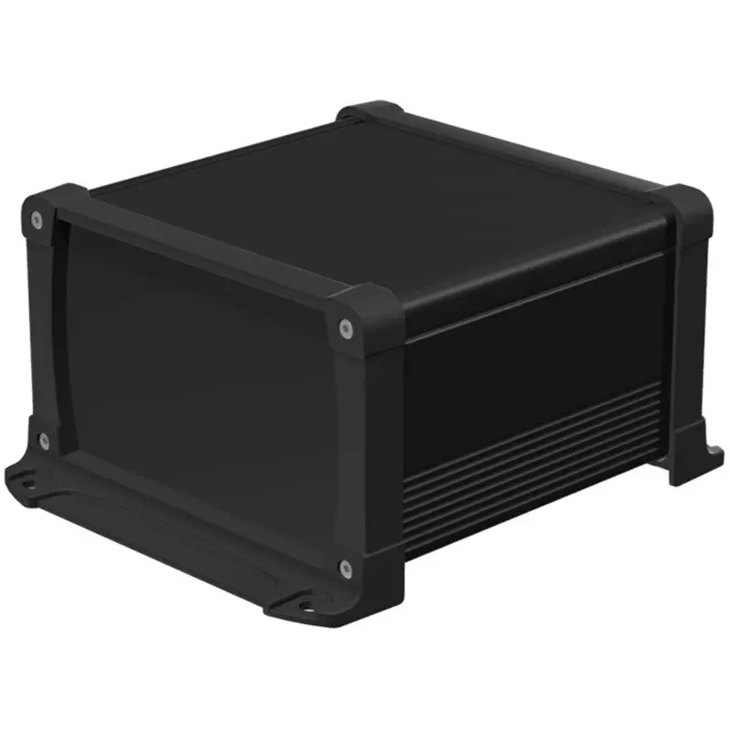 TAKACHI EXPF Series Aluminum Case with Flange Foot 195x120x192 mm Black, EXPF20-12-19BB