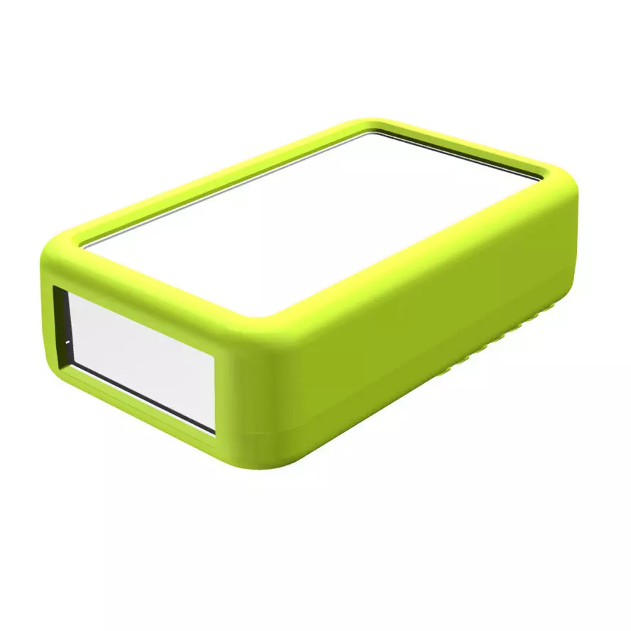 TAKACHI LCS Series Plastic Handheld Enclosure with Silicone Cover 120x74x32.5 mm Off-White / Green, LCS115H-F3-WG