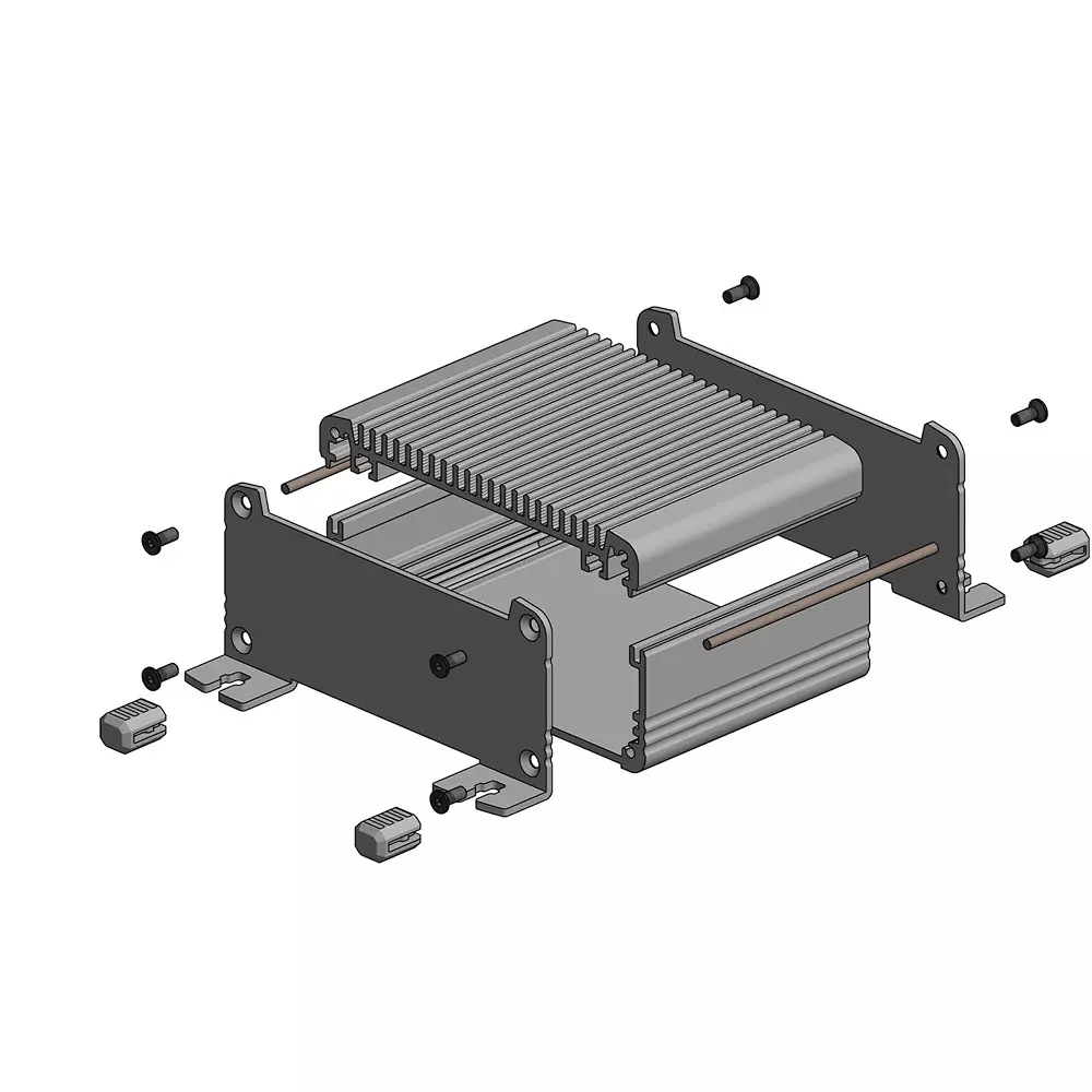 TAKACHI EXHFE Series Heat Sink Aluminum Case with Flange Feet Emc Shield Type 106x33.1x78 mm, EXHFE11-3-8SS