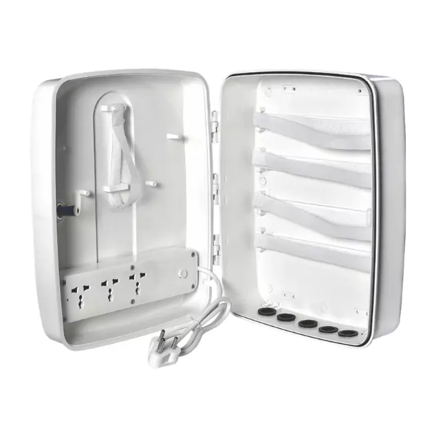 EVTeq PVC DVR Box 3 Socket White ABS for CCTV Camera Mounting, EV-PB-PD