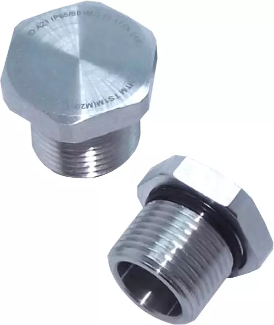 Controlwell M 90 x 1.5 Explosion proof nickel plated brass blind stops B-TS8MB