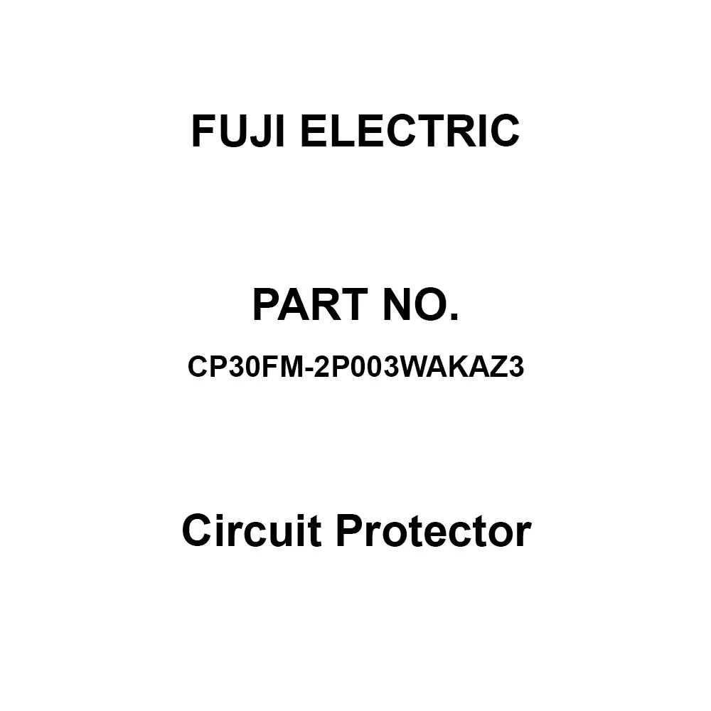 Fuji Electric CP30F Series Circuit Protector 3 Amp Rated Current 2 Pole, CP30FM-2P003WAKAZ3