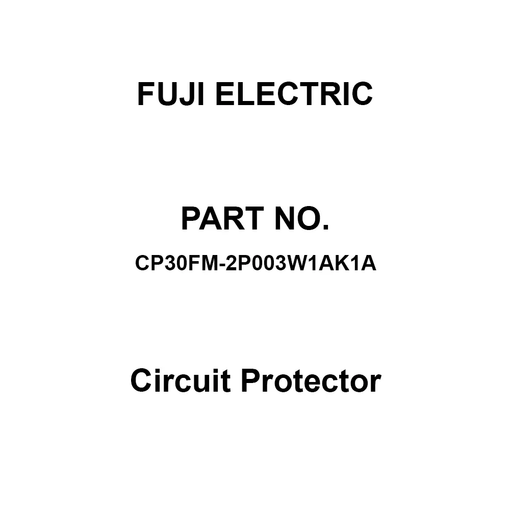 Fuji Electric CP30F Series Circuit Protector 3 Amp Rated Current 2 Pole, CP30FM-2P003W1AK1A