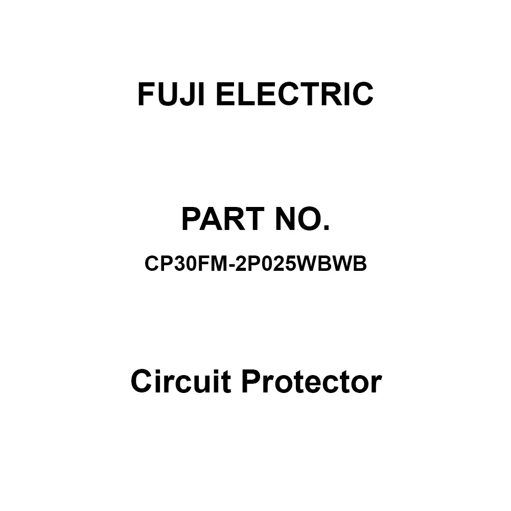 Fuji Electric CP30F Series Circuit Protector 25 Amp Rated Current 2 Pole, CP30FM-2P025WBWB