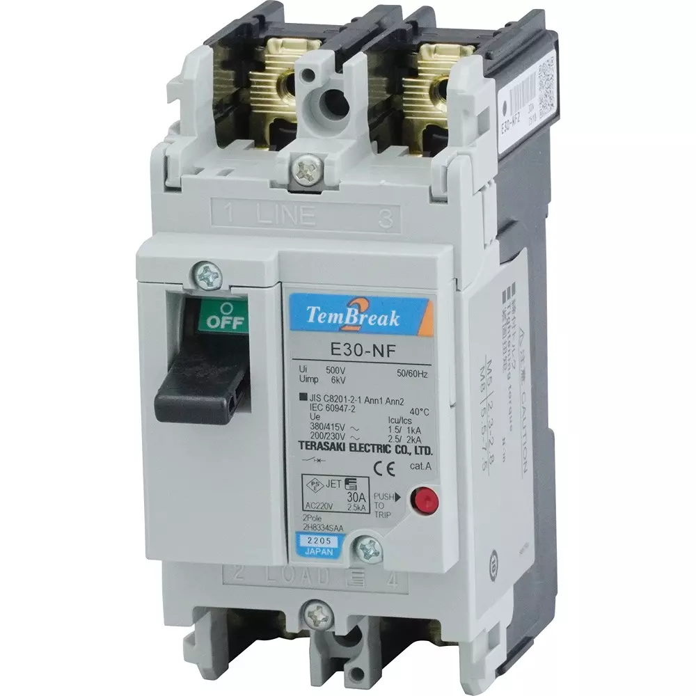 TERASAKI ELECTRIC No Fuse Breaker 2 Pole 30 Amp Rated Current, E30-NF 2P FC 30A