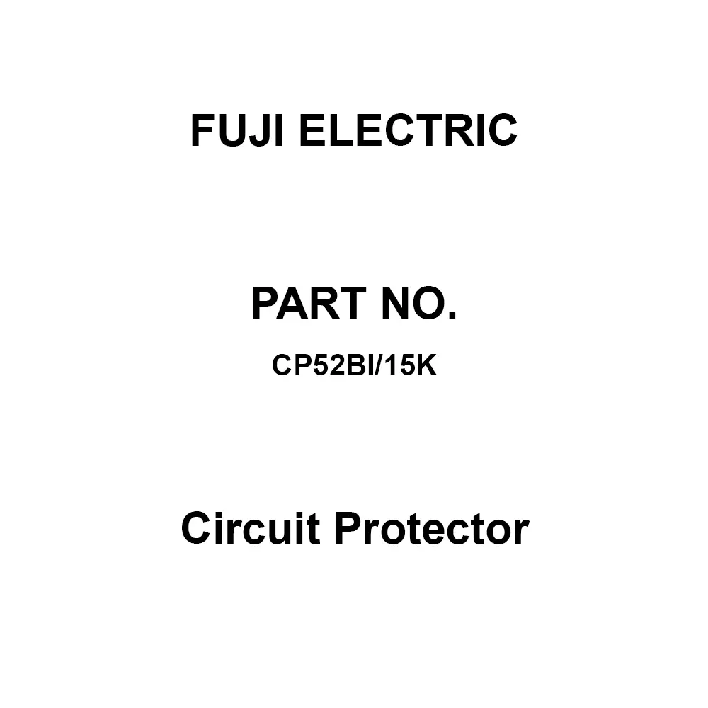 Fuji Electric CP52B Series Circuit Protector 15 Amp Rated Current 2 Pole, CP52BI/15K