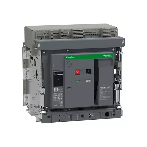 Schneider Electric EasyPact NW Series 1250 A 4 Pole Draw-Out Type Manual Air Circuit Breaker TS6S Trip Unit (Without Display), ENW212N4MW6S
