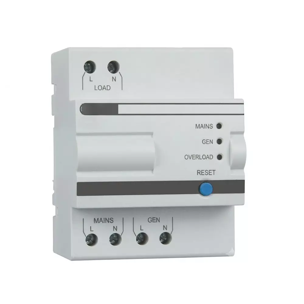 L&T [ Lauritz Knudsen ] Automatic Changeover with Current Limiter 4 Module Single Phase 2 Amp Generator Side and 30 Amp Electricity Board Side, AUCL01030002
