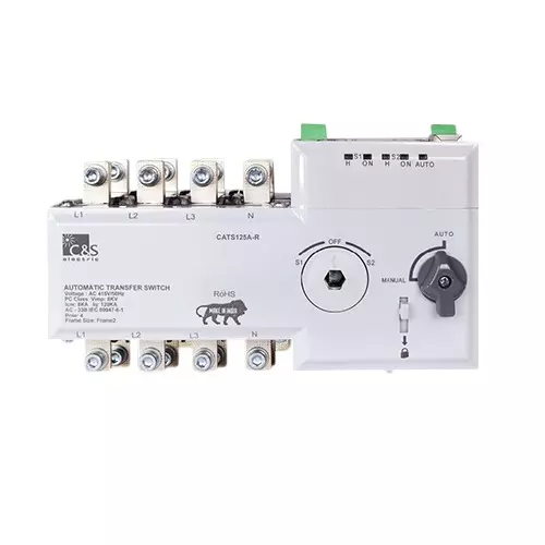 C&S Electric Automatic Transfer Switch Frame 2 4 Pole 125 Amp Rated Current, CATS2F125A