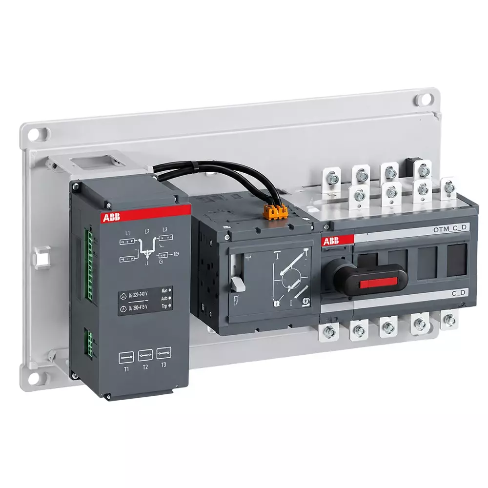 ABB OTM Automatic Transfer Switch 4 Pole 1000 A Rated Current for Industrial Use, OTM1000E4C20D380CI
