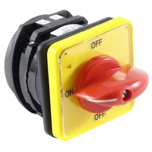 Salzer 25 A 4 Pole Load Break Switch DIN Rail MTG Switch with Flag Knob, LBE32400B23FLGB