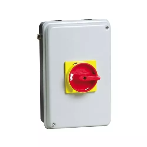 Salzer 80 A 4 Pole Load Break Switch in Polycarbonate Enclosure B31L with Leech Handle, LBJ32409SB31LLHYR