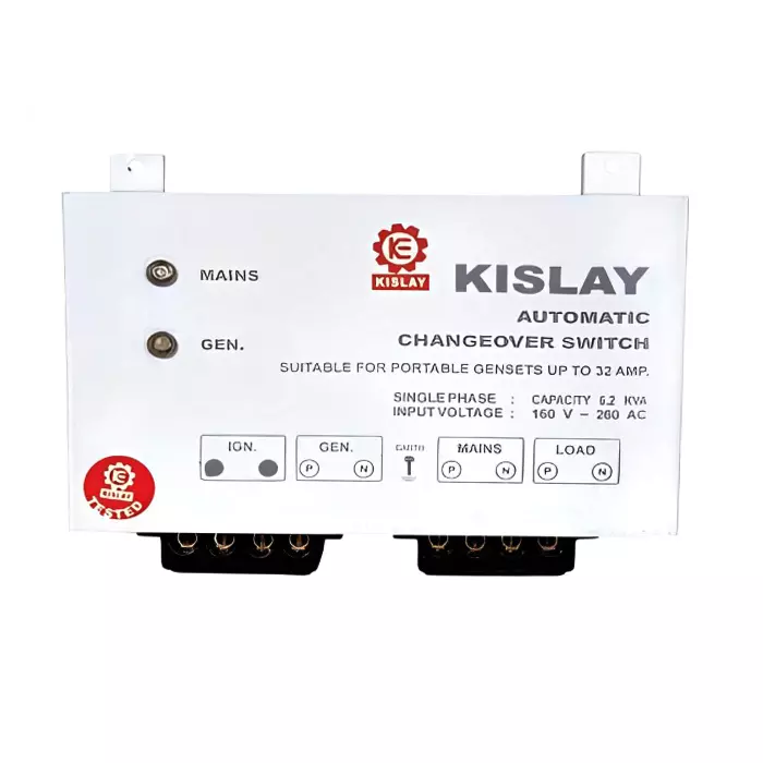KISLAY Heavy Duty Auto On-Load Changeover Switch 1 Phase 2NO+2NC 160 A with Ignition, 160 KSPAI