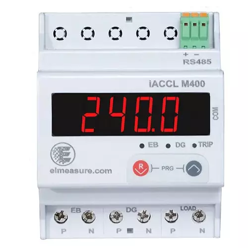 Elmeasure Single Phase Automatic Changeover with Current Limiter 32 A, Digital Display Relay Based 4 DIN, ALM400D10300