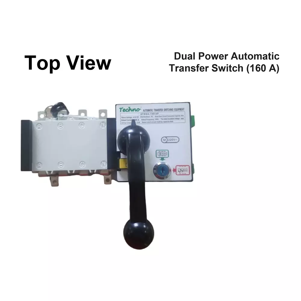 Techno Meters Dual Power Automatic Transfer Switch 160 A Current Built-in Controllers, ATSGA
