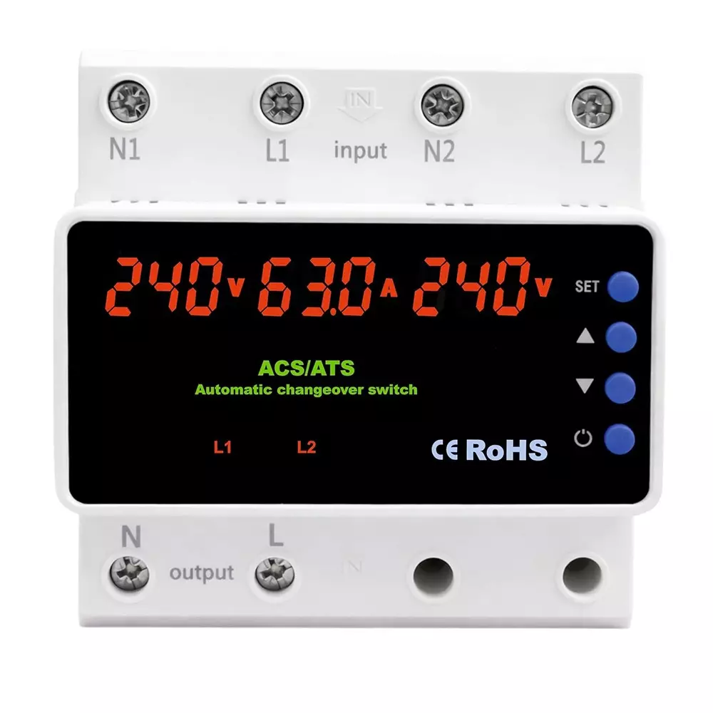 Yokins Automatic Changeover Switch Intelligent 2-Phase to 1-Phase 100 Amp, 230 V AC, YD-2ACS