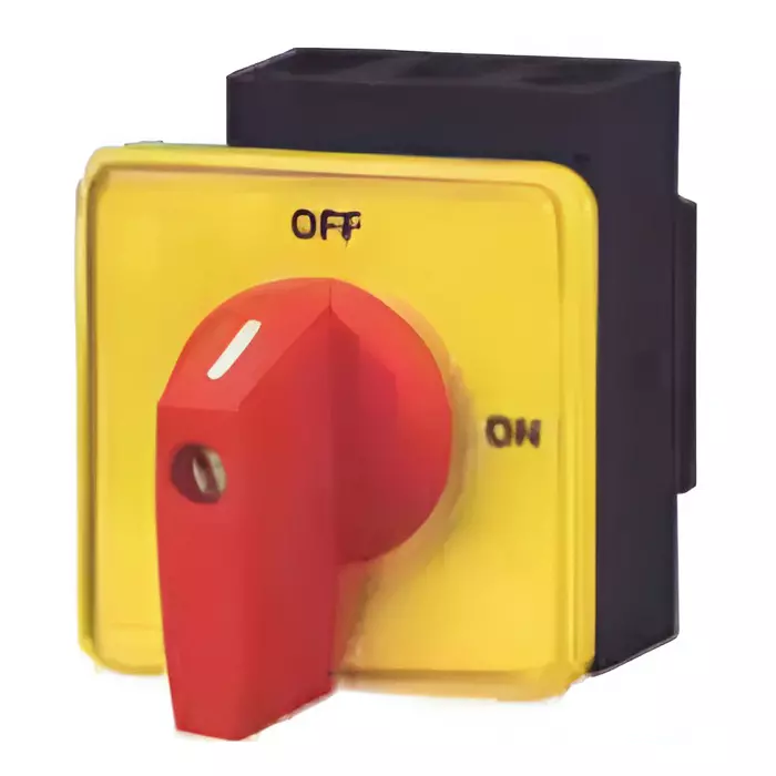 Salzer 40 A 3 Pole Load Break Switch Front Panel MTG with B13 (64x64) Plate with BG Handle, LBG32300B13BGYR
