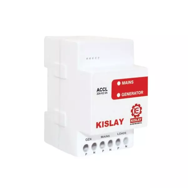 KISLAY Auto Changeover with Current Limiter 1 Phase 30 A Mains Current 4000 W 2 Pole, 30 KAACL20