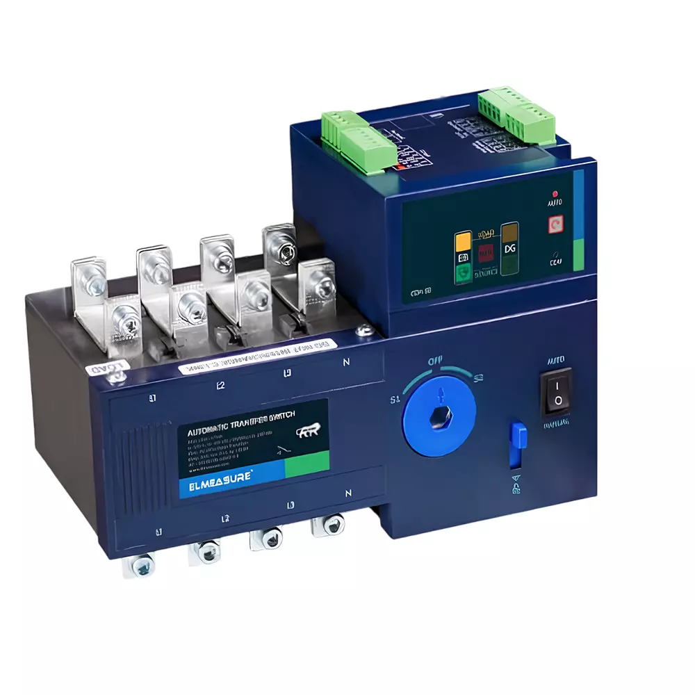 Elmeasure Automatic Transfer Switch Motorized, 40 A, 4 Poles with Inbuilt LCD Controller, Universal, AT01FUE00040