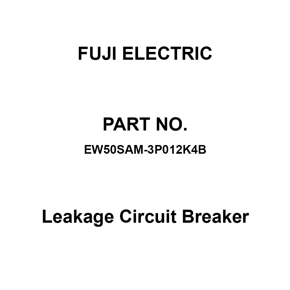 Fuji Electric GTWIN Leakage Circuit Breaker 12 Amp Rated Current 3 Pole, EW50SAM-3P012K4B
