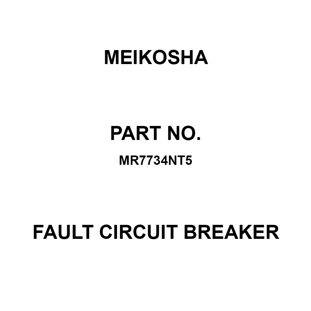 Meikosha Fault Circuit Breaker 125 V Rated Voltage 15 Amp Current, MR7734NT5