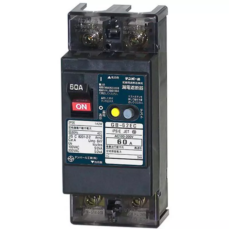 Tempearl Earth Leakage Circuit Breaker 60 Amp Rated Current 2P2E, 62EC6015F
