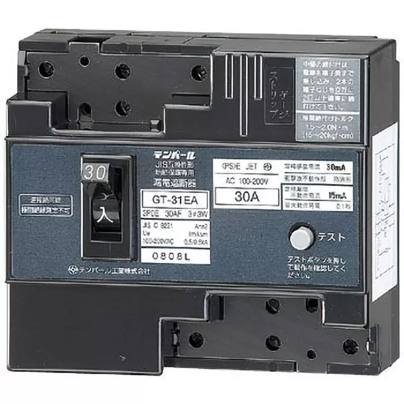 Tempearl Earth Leakage Breaker 30 Amp Rated Current 3P0E, GT-31EA 30A 15MA