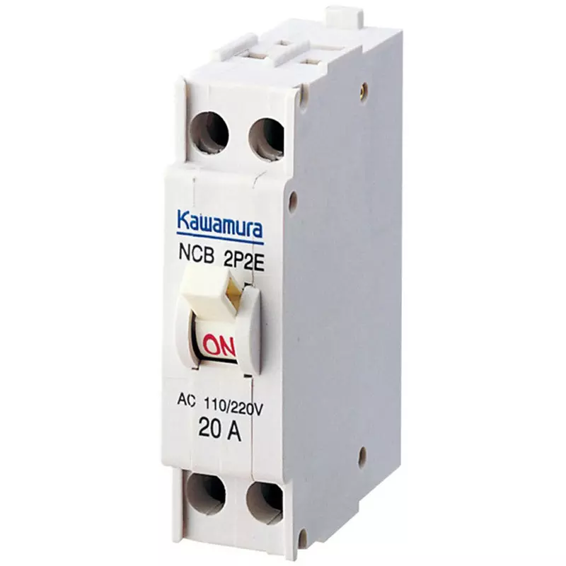 Kawamura No-Fuse Breaker 2P2E 20 Amp Rated Current, NCB2P2E20