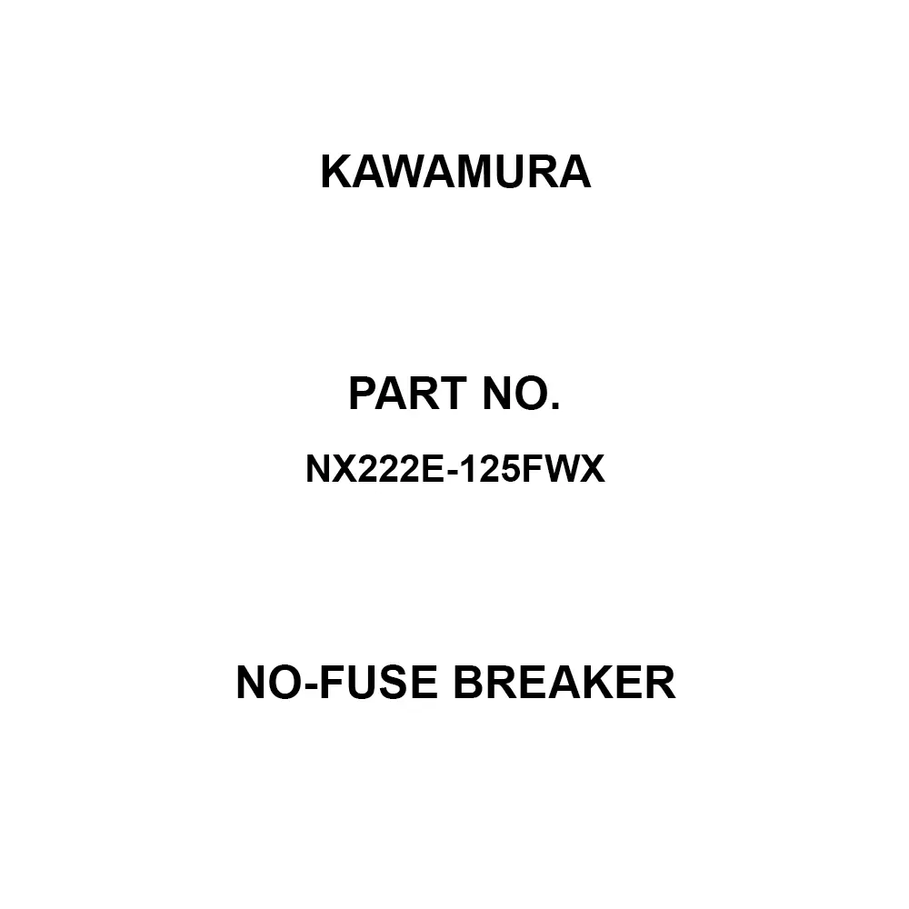 Kawamura No-Fuse Breaker 2P2E 40 Amp Rated Current, NL52E-40L
