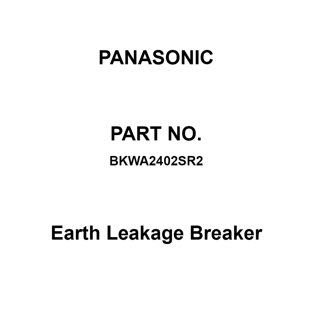 Panasonic Earth Leakage Breaker 2P 40 Amp Rated Current, BKWA2402SR2