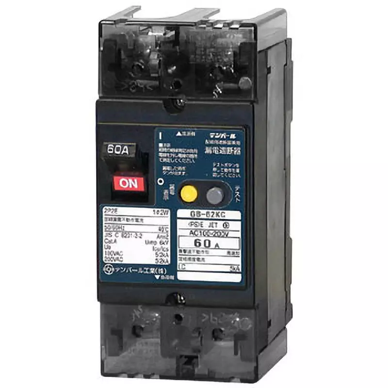 Tempearl Earth Leakage Breaker 60 Amp Rated Current 2P2E, GB-62KC 60A 30MA AL