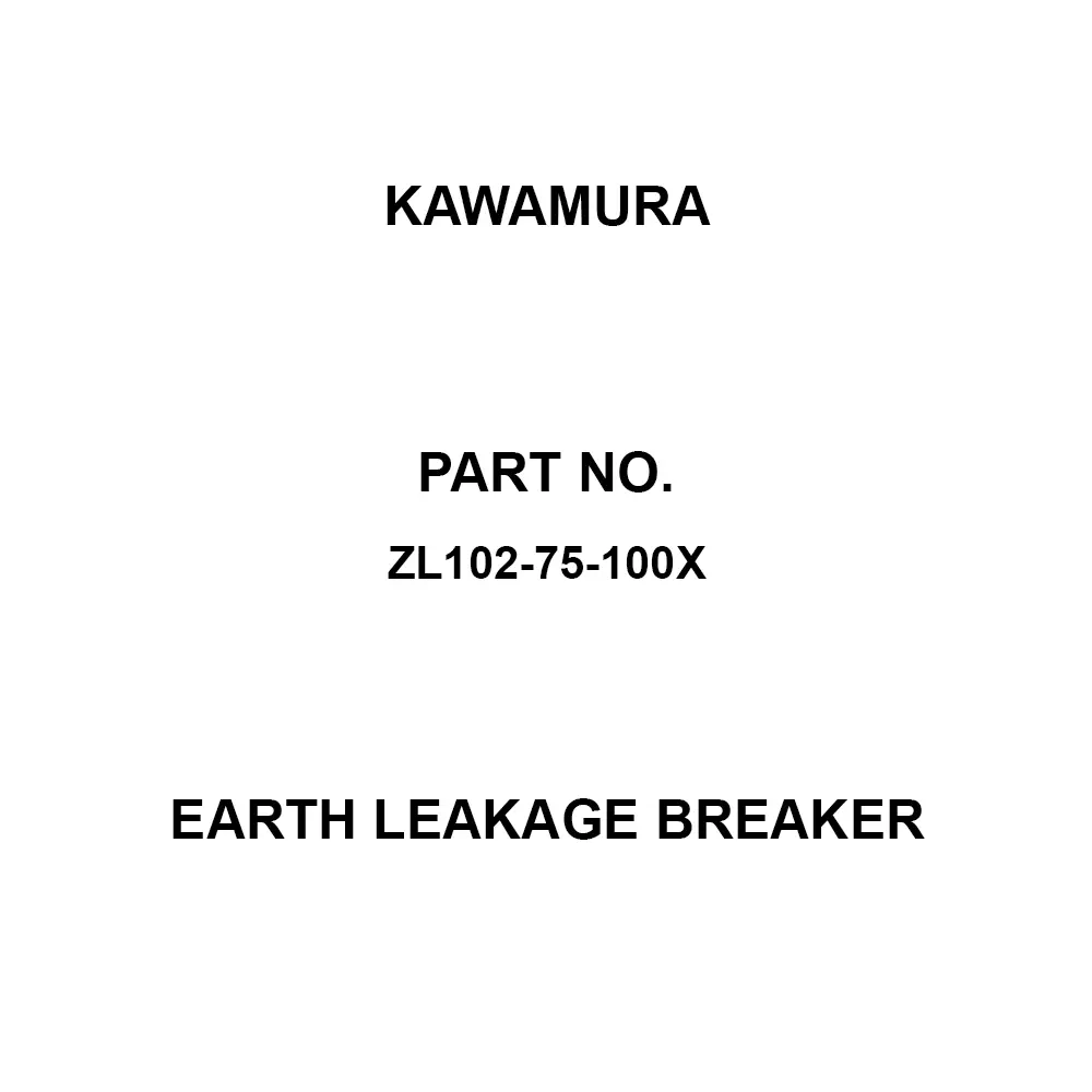 Kawamura Earth Leakage Breaker 2P2E 100 Amp Rated Current, ZL102-100-100L