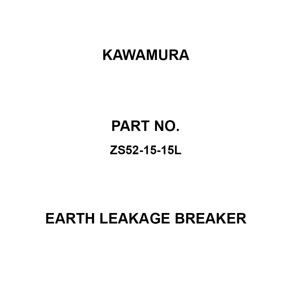 Kawamura Earth Leakage Breaker 3P3E 100 Amp Rated Current, ZS103-100-100L
